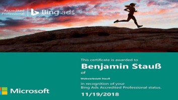 Certificate Bing Ads