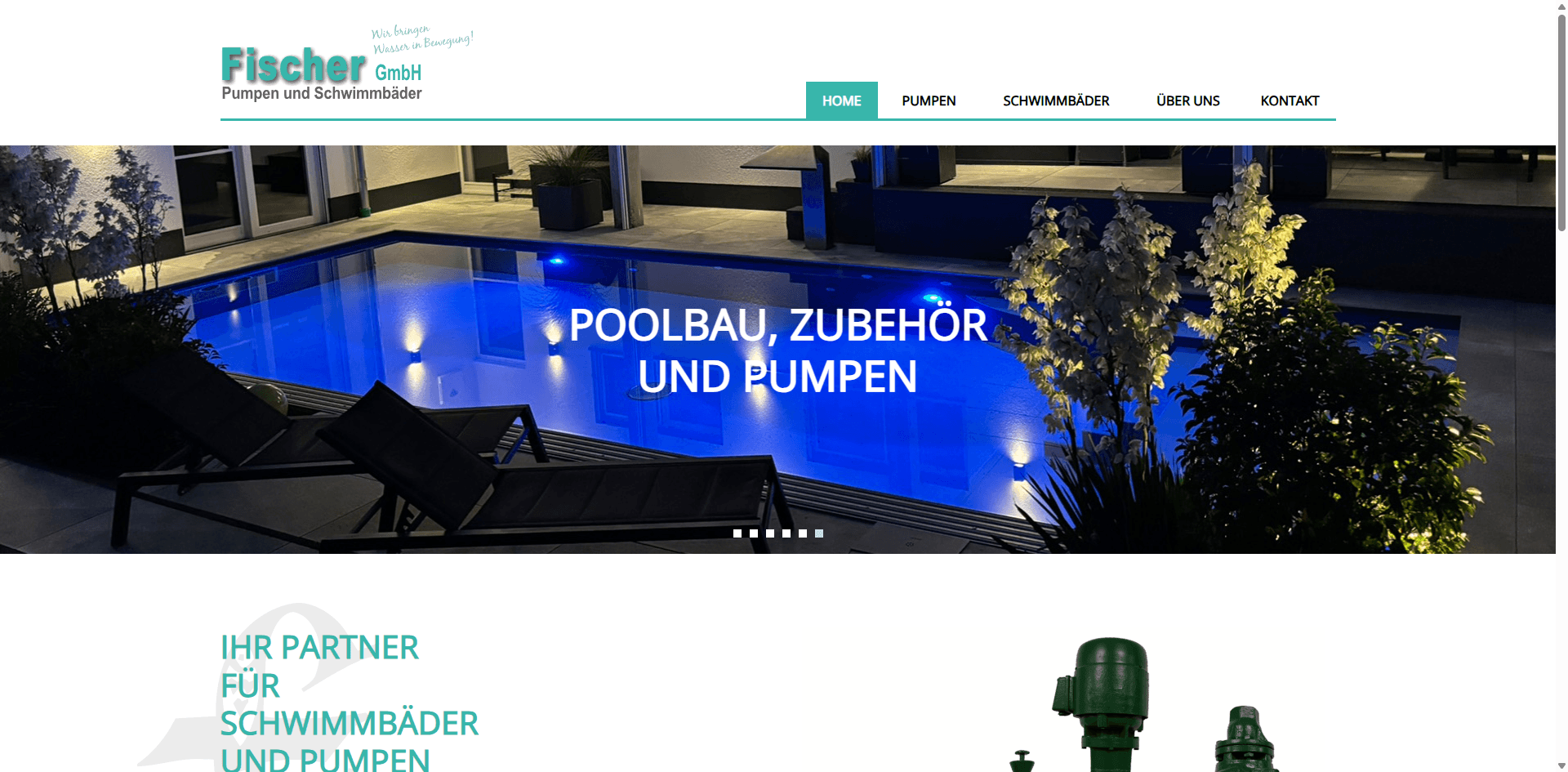 Screenshot Schwimmbadtechnik Fischer Website