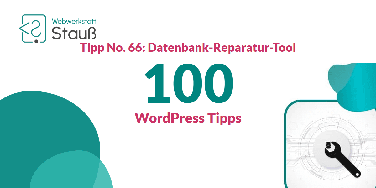 100 WordPress-Tipps – Tipp No. 66: Datenbank-Reparatur-Tool | Webwerkstatt Stauß