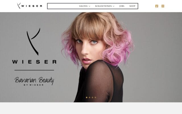 Startseite von Haarstudio Wieser am Desktop